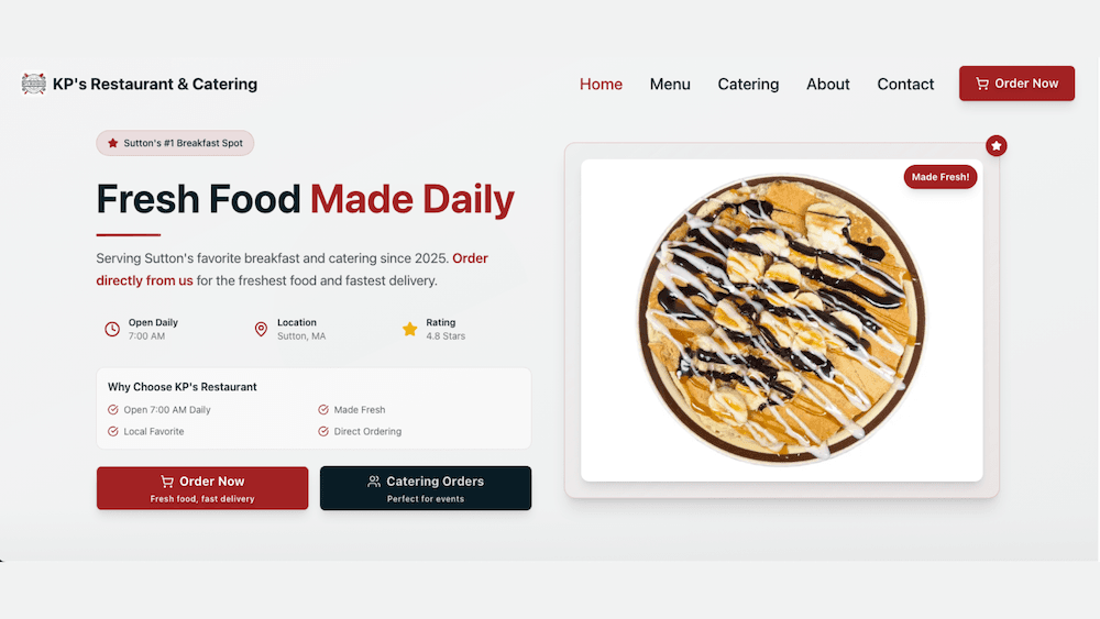KPS Restaurant homepage screenshot